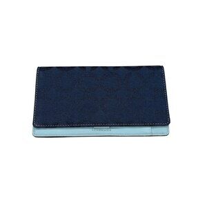 Coach Signature Womens Slim Wallet Navy & Light Blue Card Holder